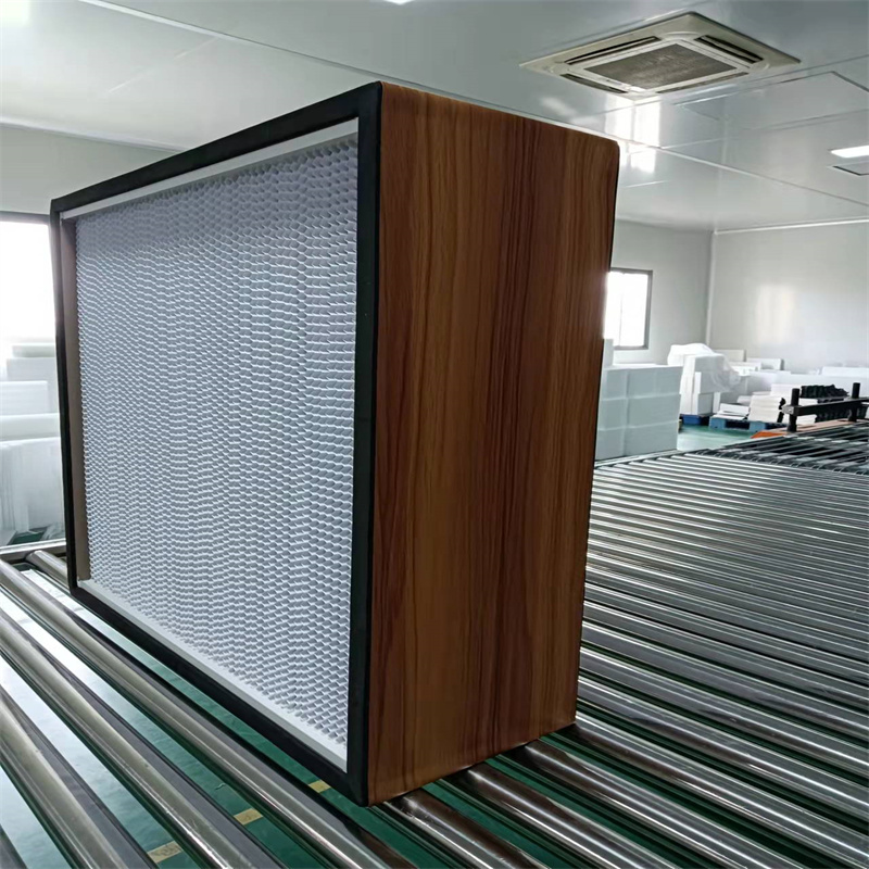 Drewniana ramka Custom Clean Room Głęboki Pleat HVAC HEPA Panel Filtr z stabilną prędkością powietrza